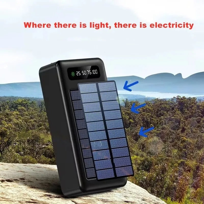 SOLAR POWER BANK 10000 MAH | FAST CHARGING | 4-BUILT IN CABLES